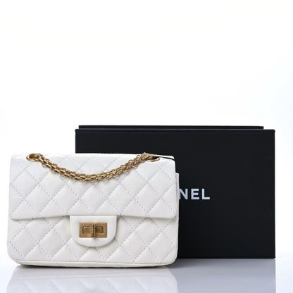 Chanel Aged Calfskin Quilted 2.55 Reissue Mini Flap White 12 of 12