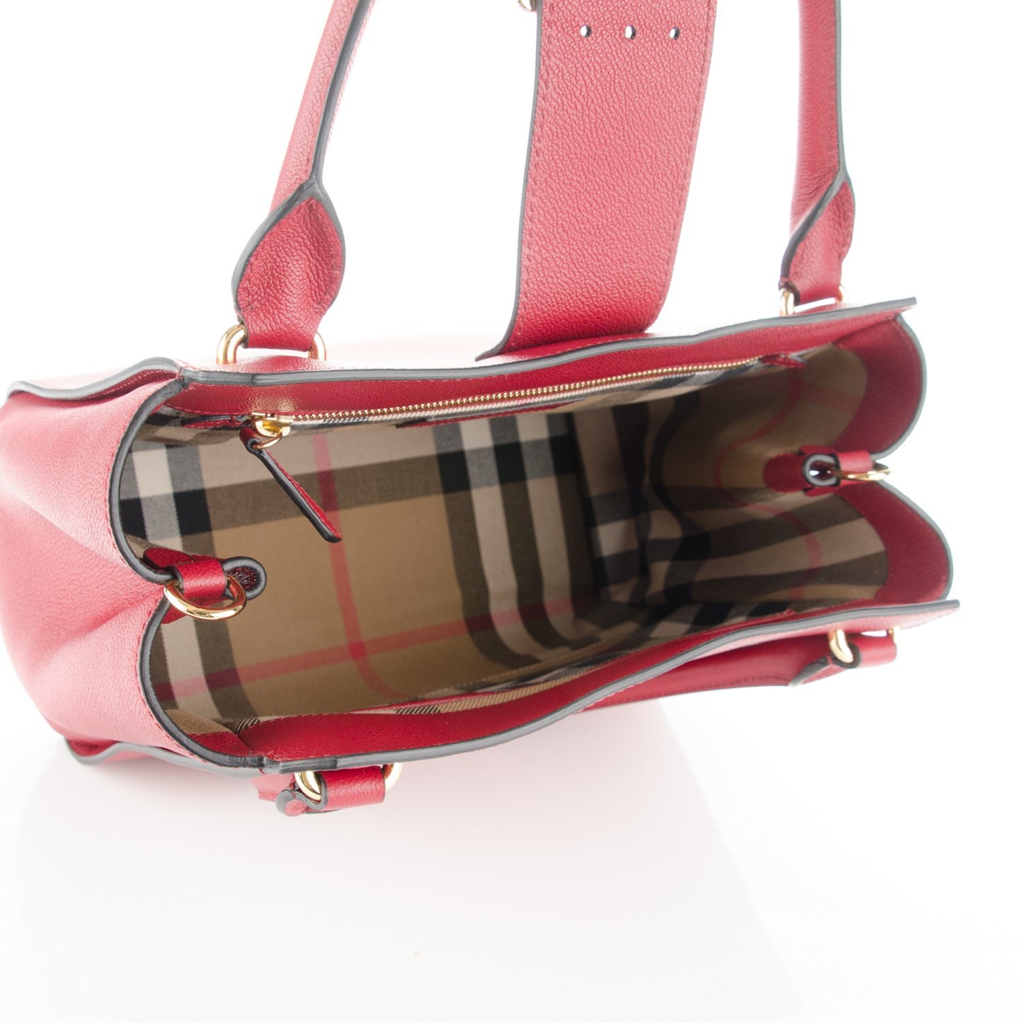 Soft Grain Calfskin Medium Buckle Tote Parade Red
