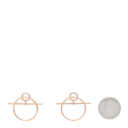 Hermes 18K Rose Gold PM Loop Earrings 2 of 6