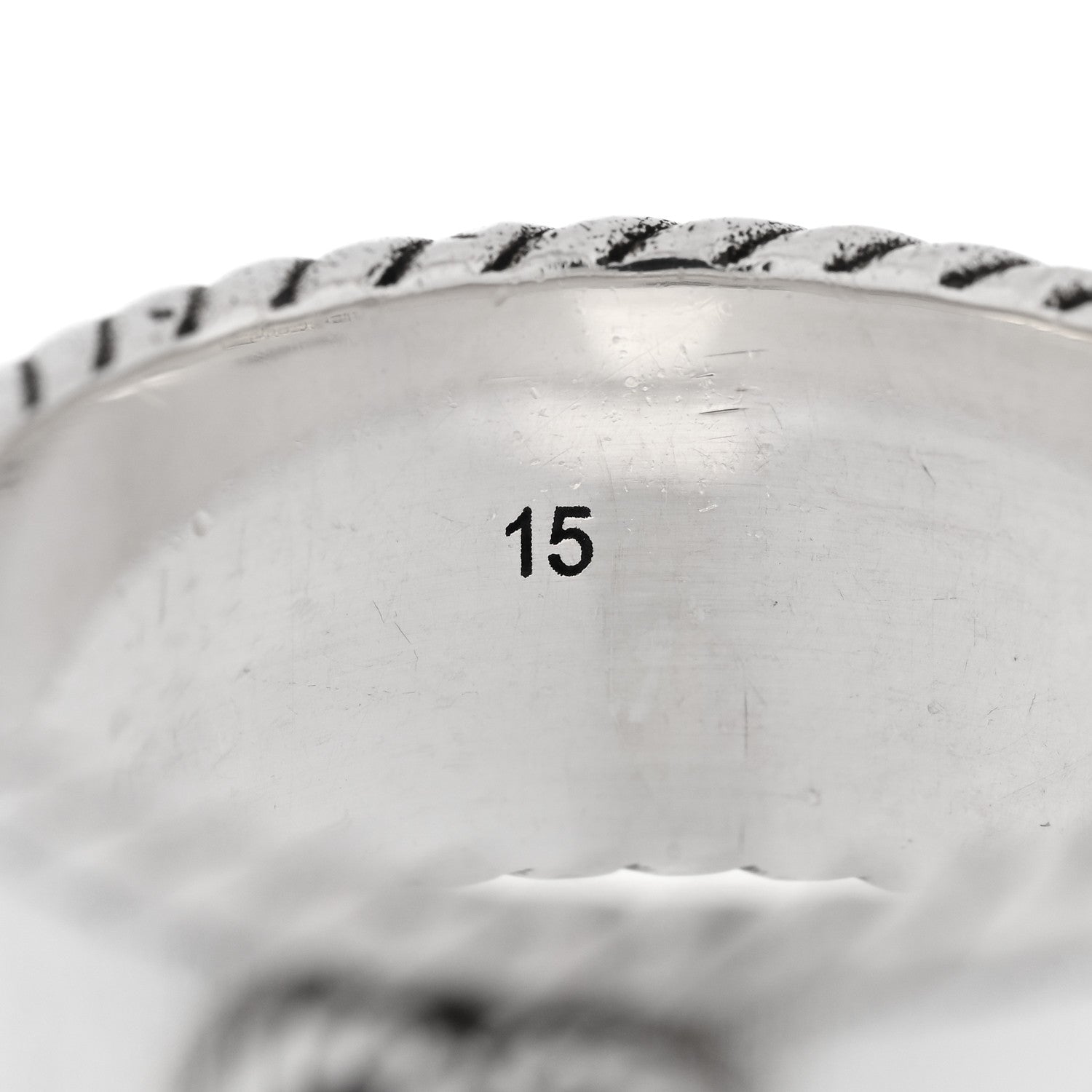 Gucci Sterling Silver Torchon GG Marmont Ring 54 7 4 of 6