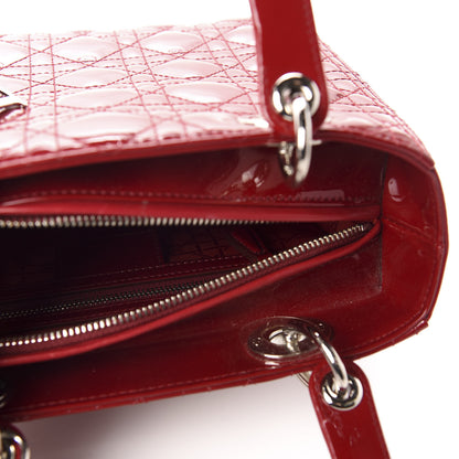 Christian Dior Patent Cannage Medium Lady Dior Red 5 of 11