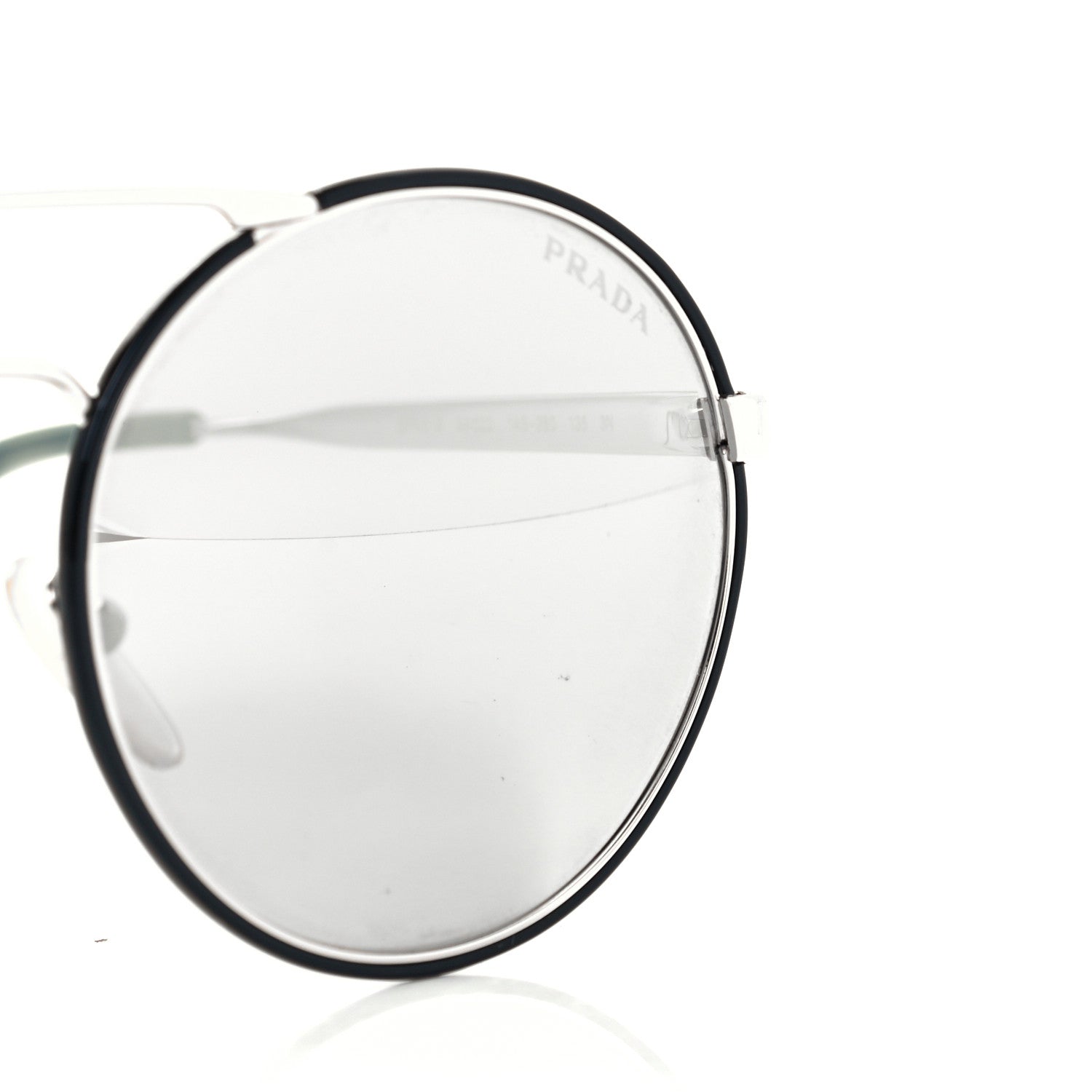 Prada Round Sunglasses SPR 51S Black Silver 7 of 8