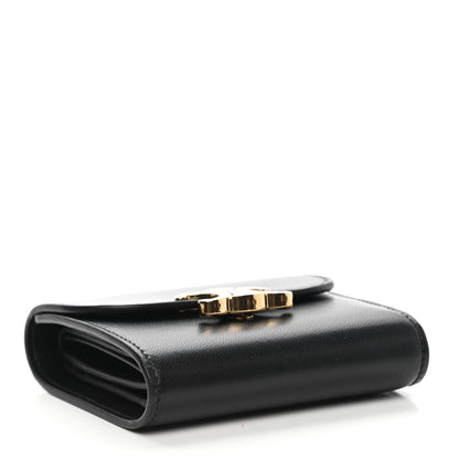 Celine Shiny Smooth Lambskin Small Triomphe Wallet Black 4 of 9