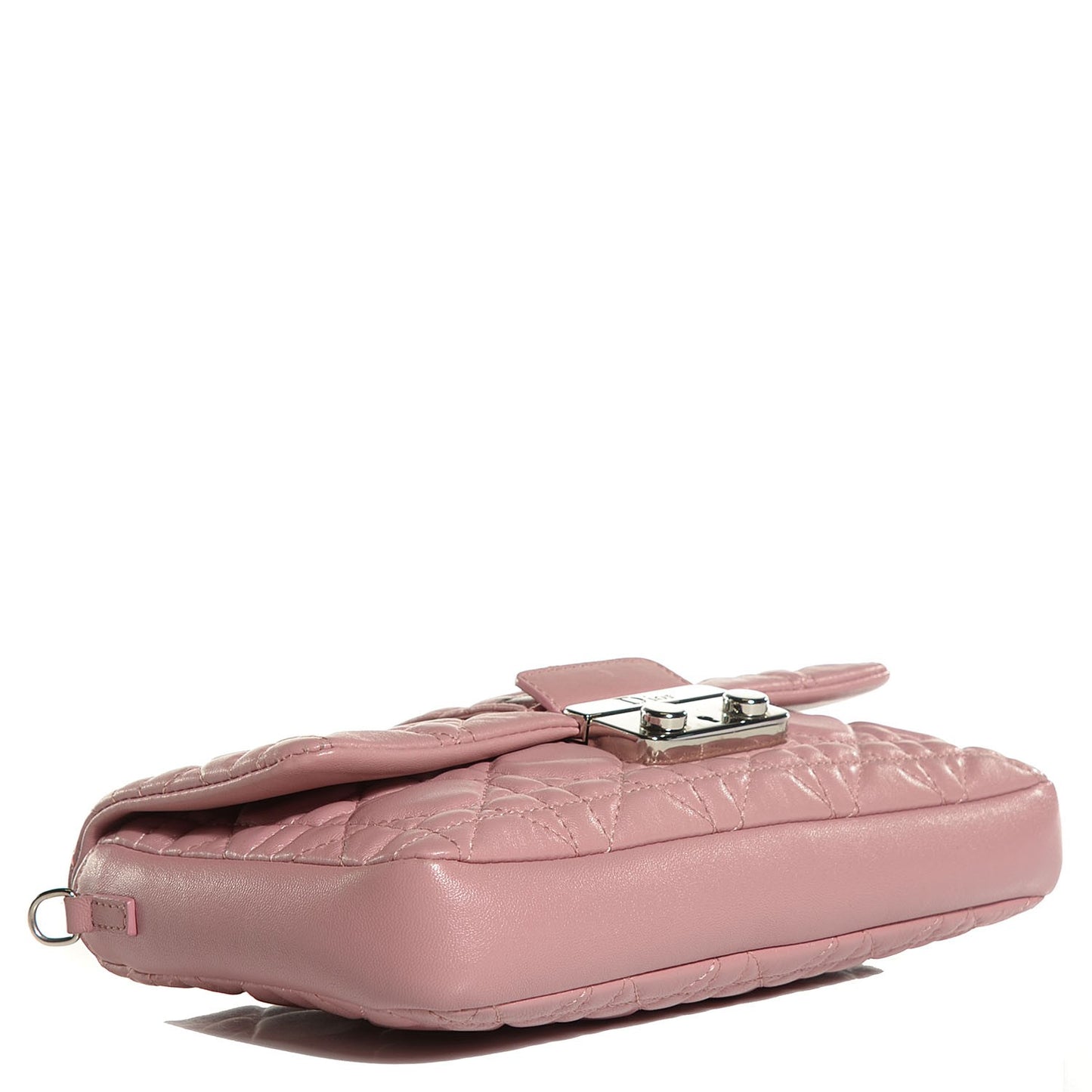 Lambskin Cannage New Lock Pouch Magnolia
