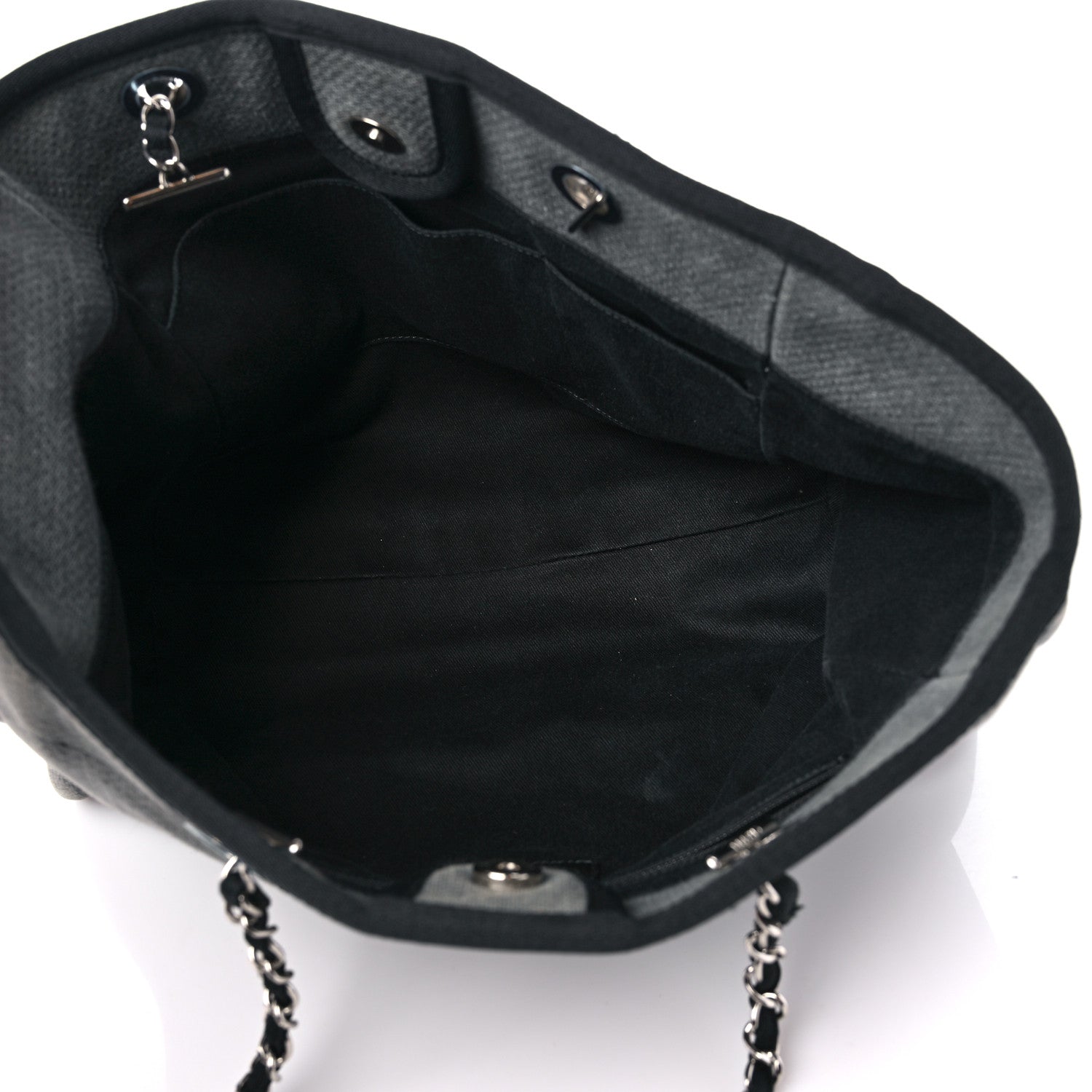 Chanel Canvas Small Deauville Tote Grey 5 of 16