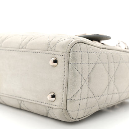 Christian Dior Metallic Nubuck Cannage Mini Lady Dior Silver 10 of 11