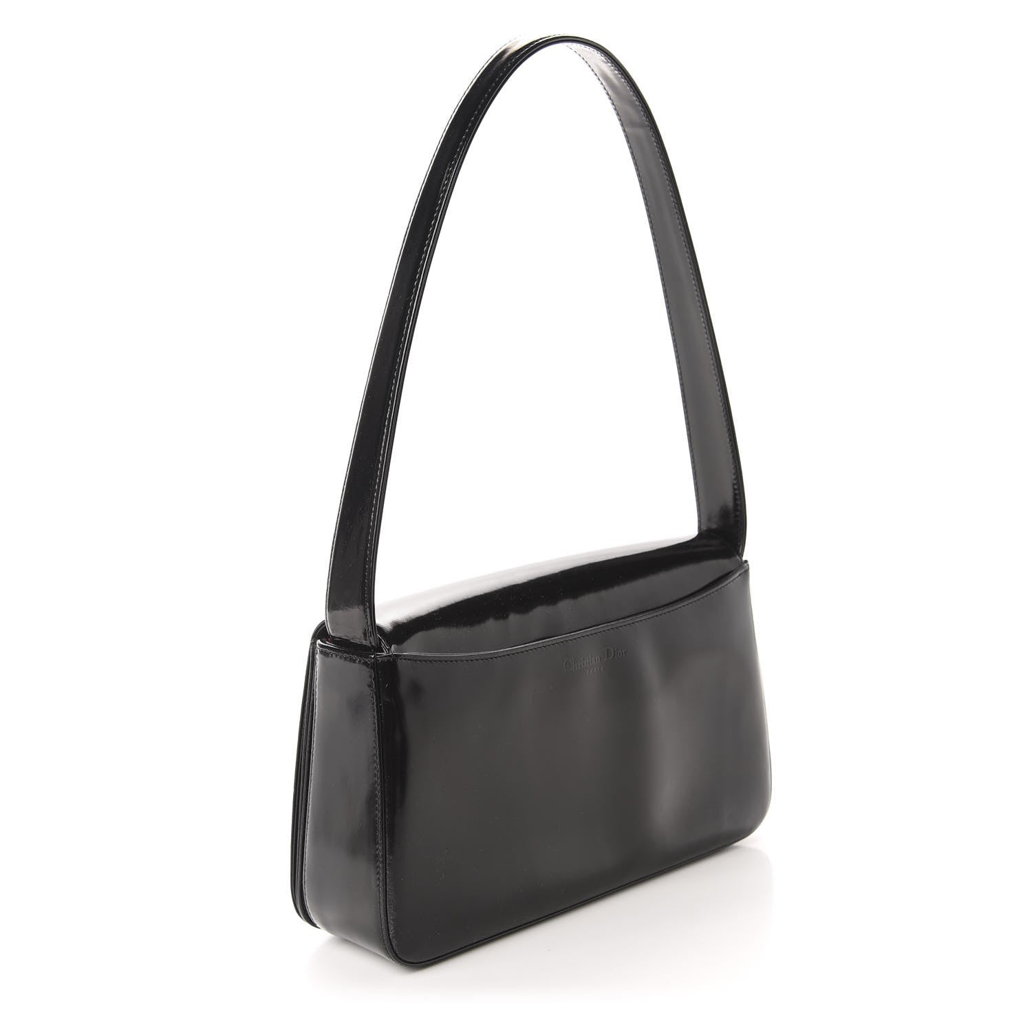 Christian Dior Glazed Calfskin Shoulder Bag Black 3 of 10