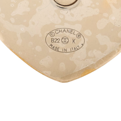 Chanel Lambskin CC Heart Earrings Black Gold 4 of 5