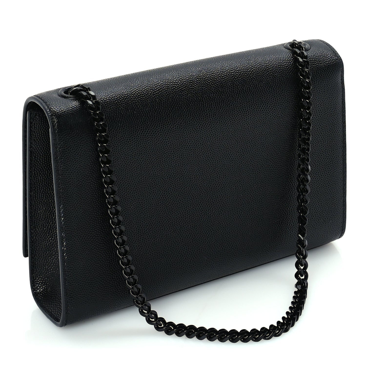 Saint Laurent Grain De Poudre Small Monogram Monochrome Kate Satchel  Black 2 of 8