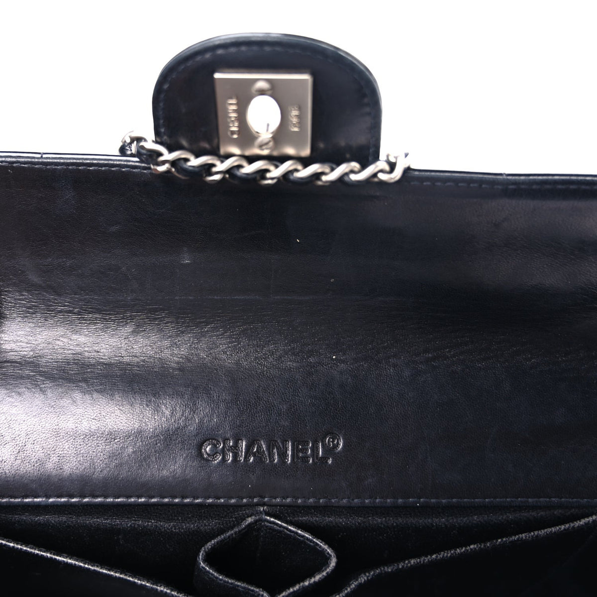 Chanel Patent Quilted East West Chocolate Bar Flap Black 5 of 8