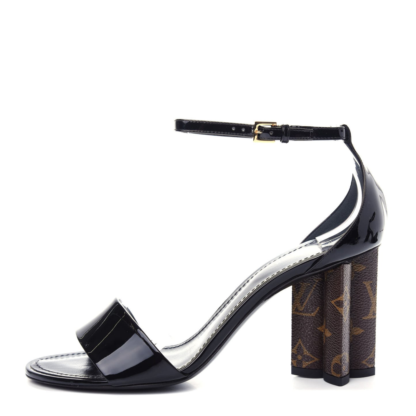 Patent Monogram Silhouette Sandals 38.5 Black