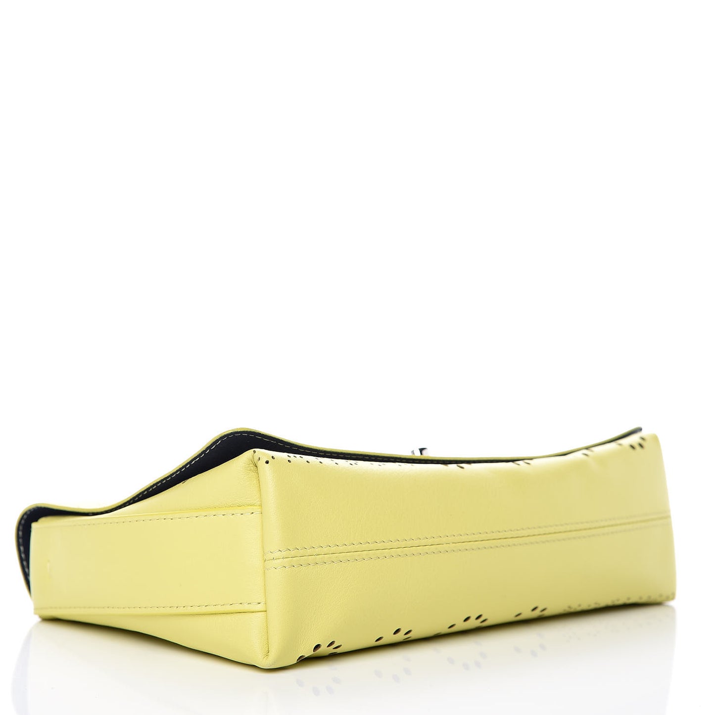 Calfskin Tweed Piercing Light Flap Bag Yellow White Green