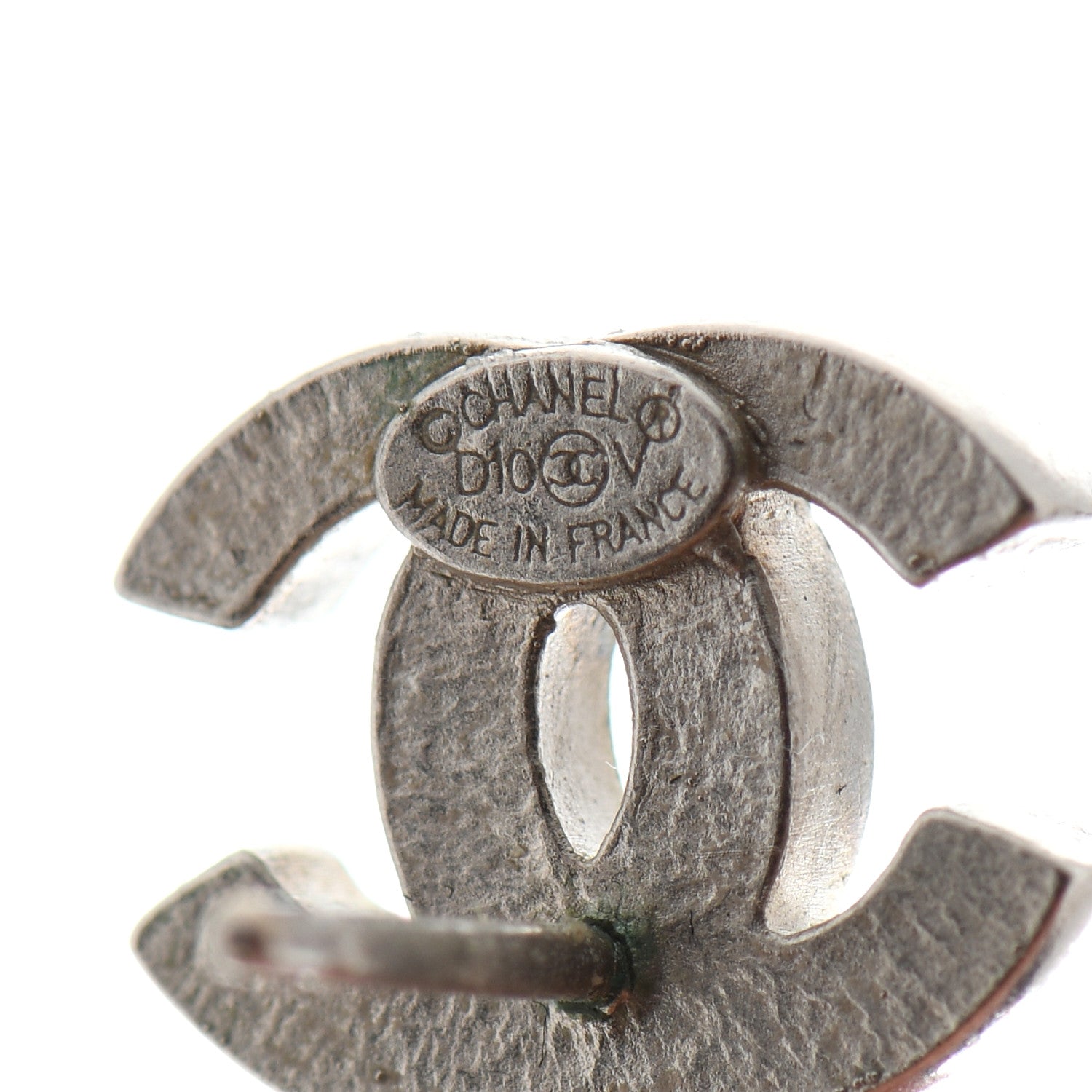 Chanel CC Pearl Drop Earrings Silver 3 of 4