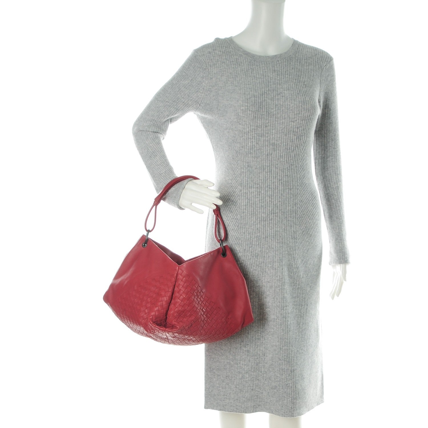 Bottega Veneta Nappa Intrecciato Aquilone Fortune Cookie Hobo Red 2 of 9