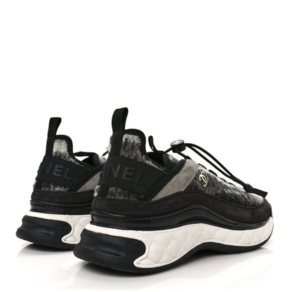 Chanel Fabric Suede Calfskin CC Sneakers 39.5 Gray 4 of 9