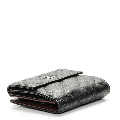 Chanel Caviar Quilted Compact French Flap Wallet Black 4 of 7