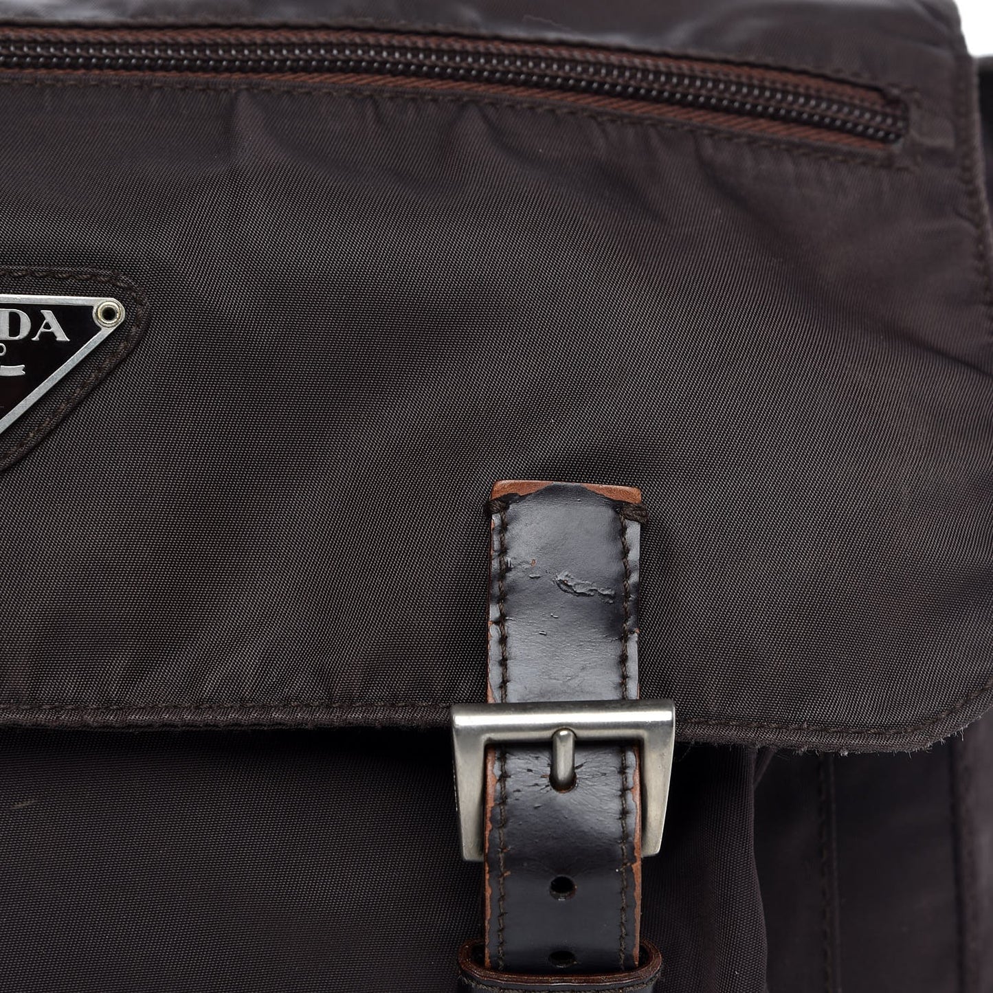 Tessuto Nylon Messenger Bag Brown