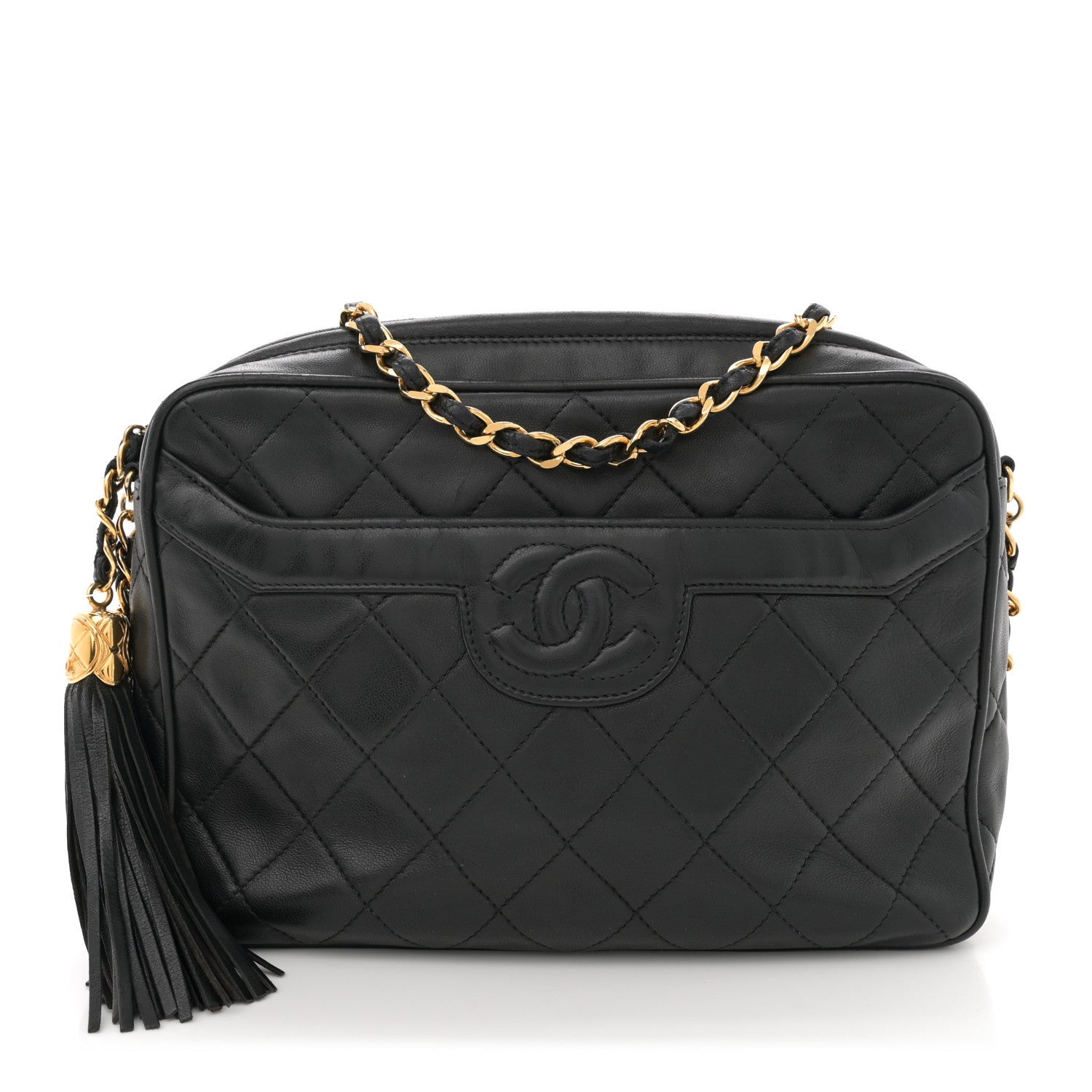 Chanel Lambskin Quilted Tassel Camera Case Black 1 of 7