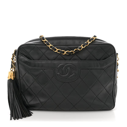 Chanel Lambskin Quilted Tassel Camera Case Black 1 of 7
