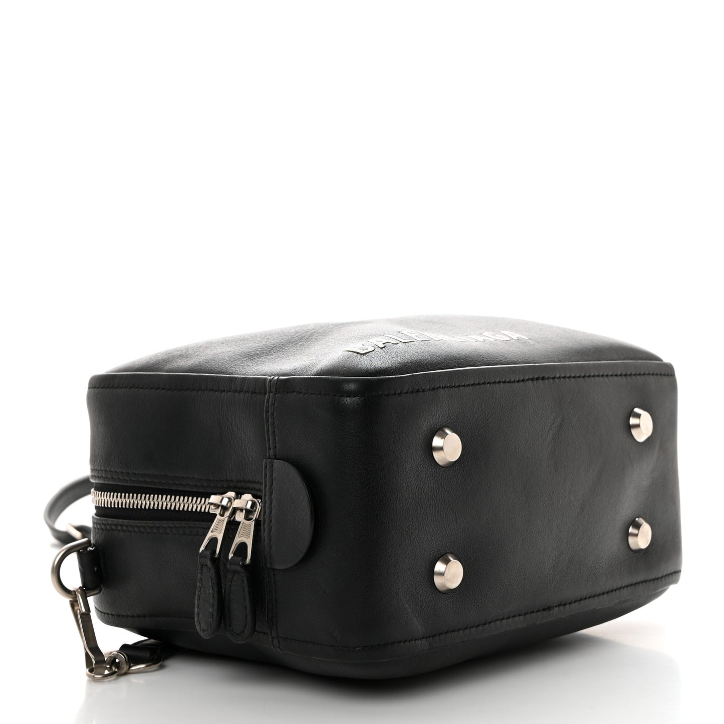 Shiny Day Calfskin XS Triangle Square Bag Black