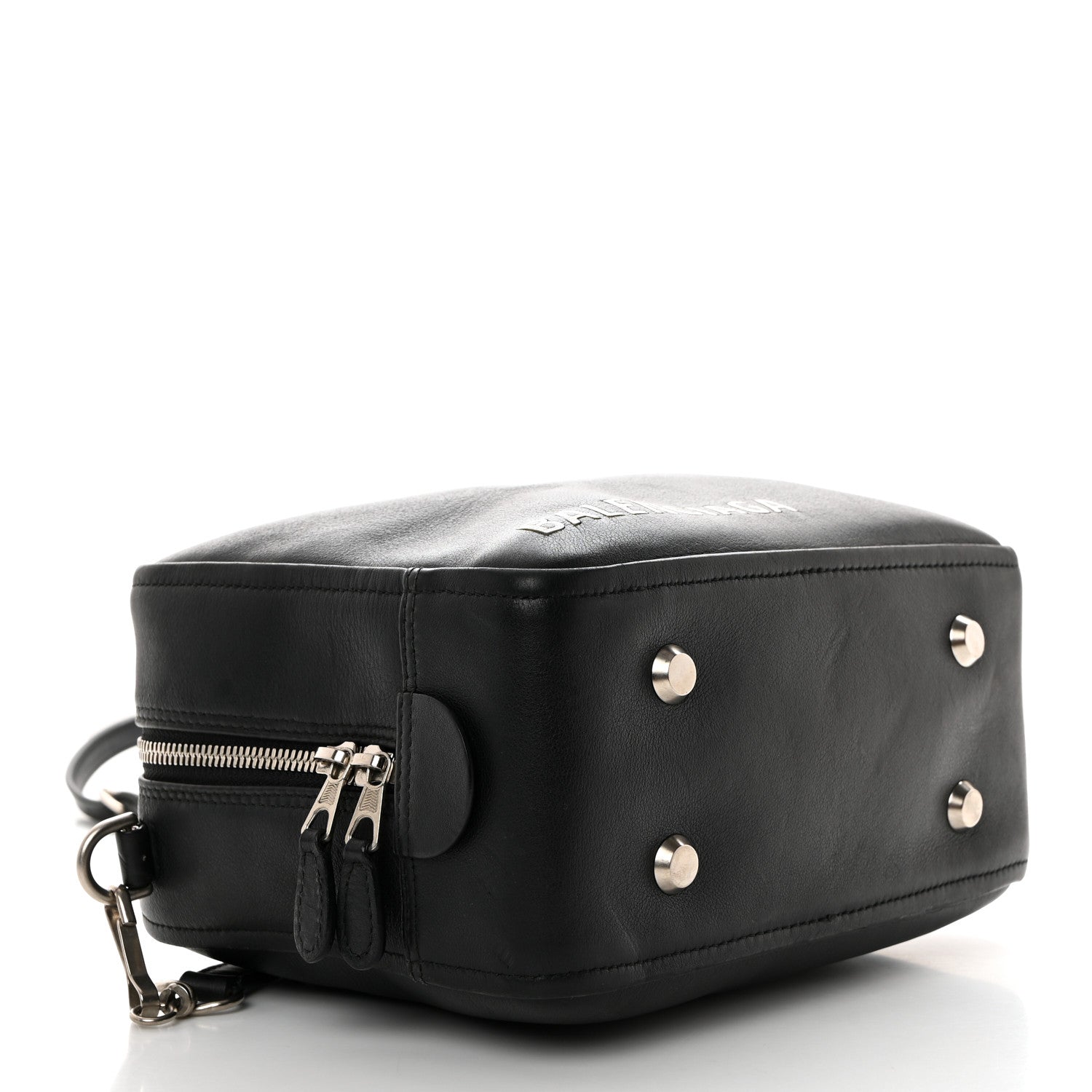 Balenciaga Shiny Day Calfskin XS Triangle Square Bag Black 4 of 10