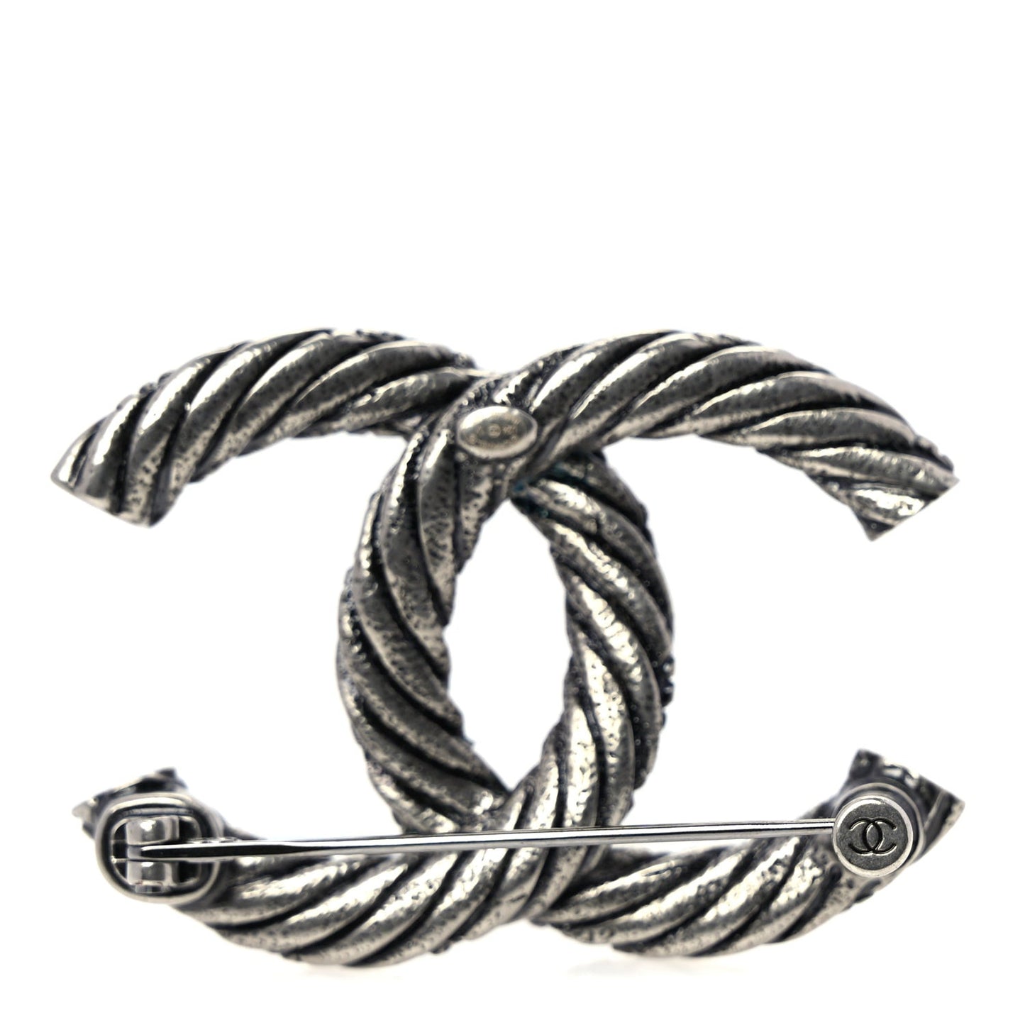 Ruthenium Twisted CC Brooch