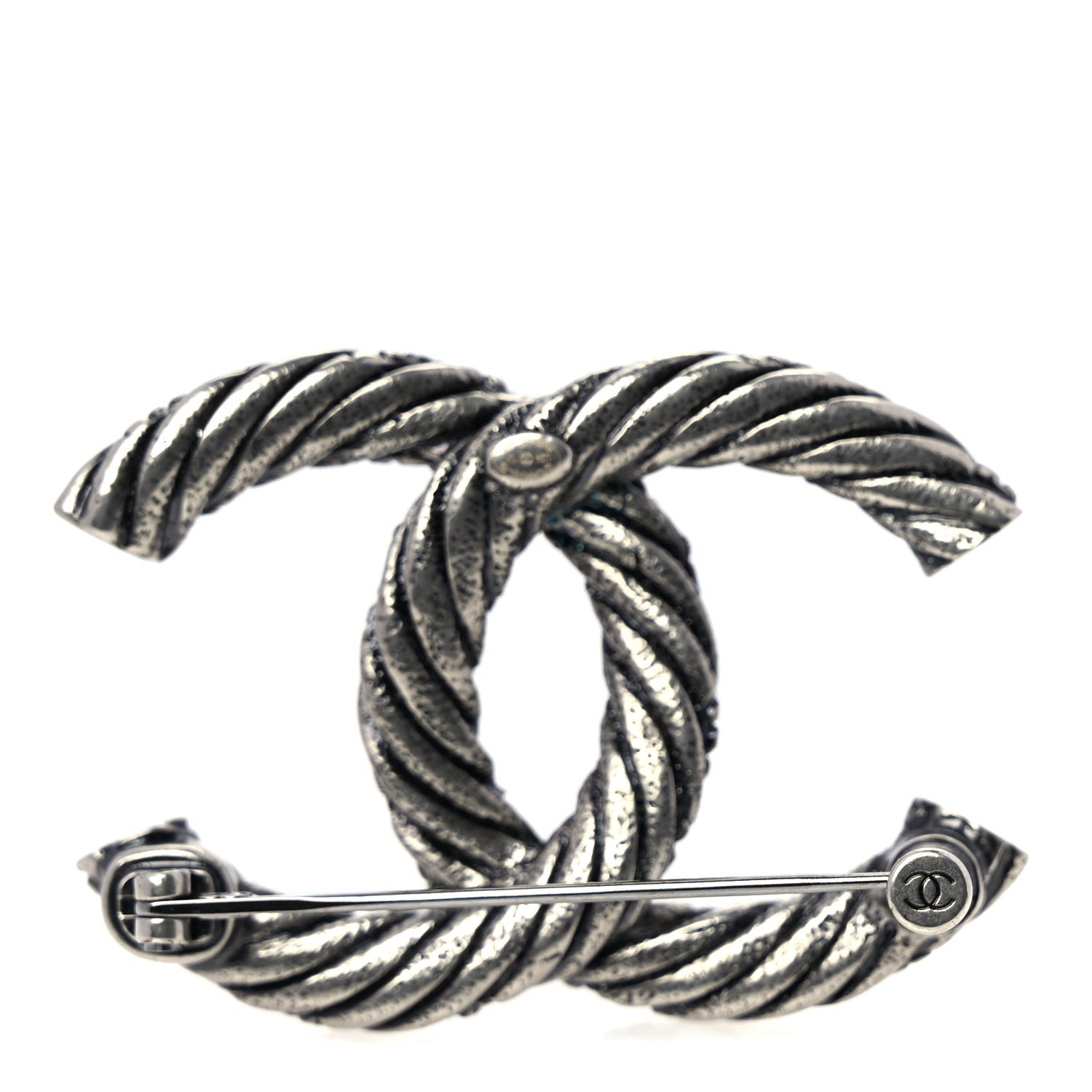 Chanel Ruthenium Twisted CC Brooch 3 of 4