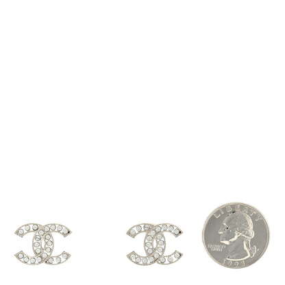 Chanel Crystal CC Earrings Silver 2 of 4