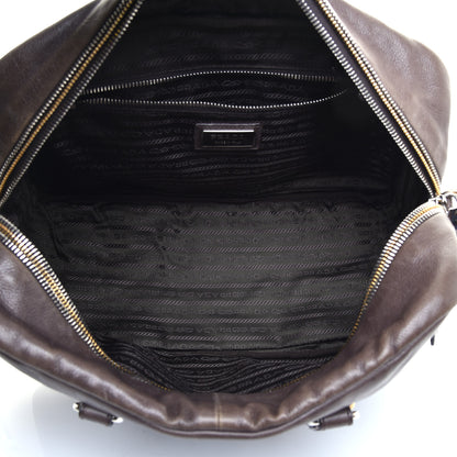 Prada Glace Calfskin Zippers Satchel Ardesia 5 of 8