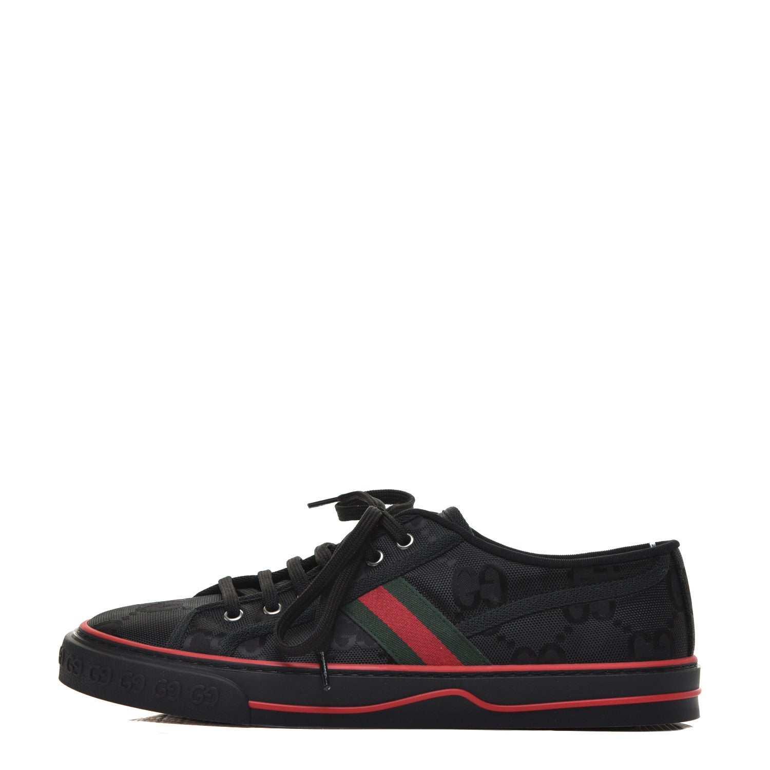 Gucci Econyl Nylon Web Monogram Off The Grid Mens 1977 Tennis Sneakers 10 Black 1 of 7