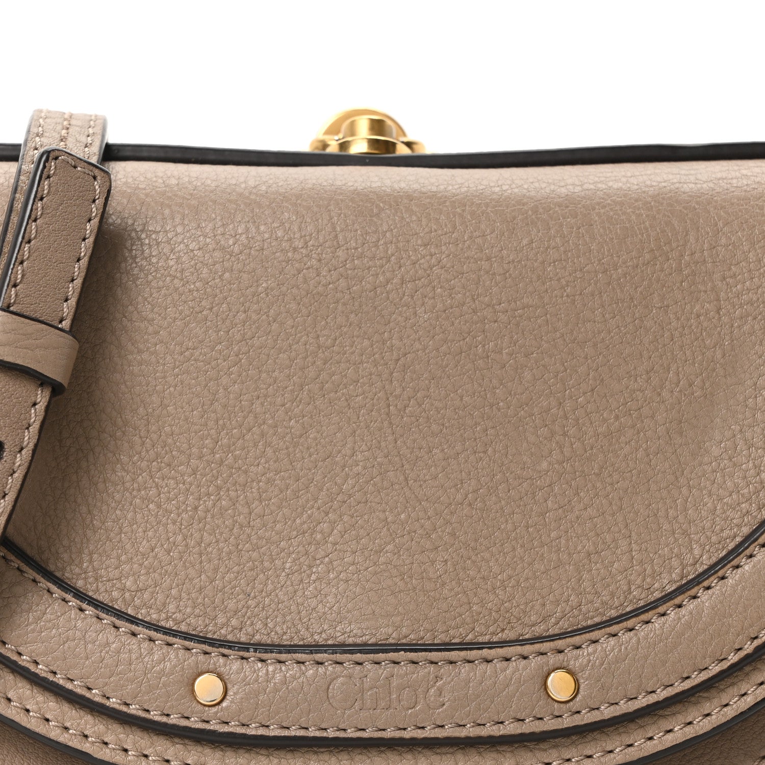 Chloe Calfskin Small Nile Bracelet Minaudiere Bag Motty Grey 8 of 10