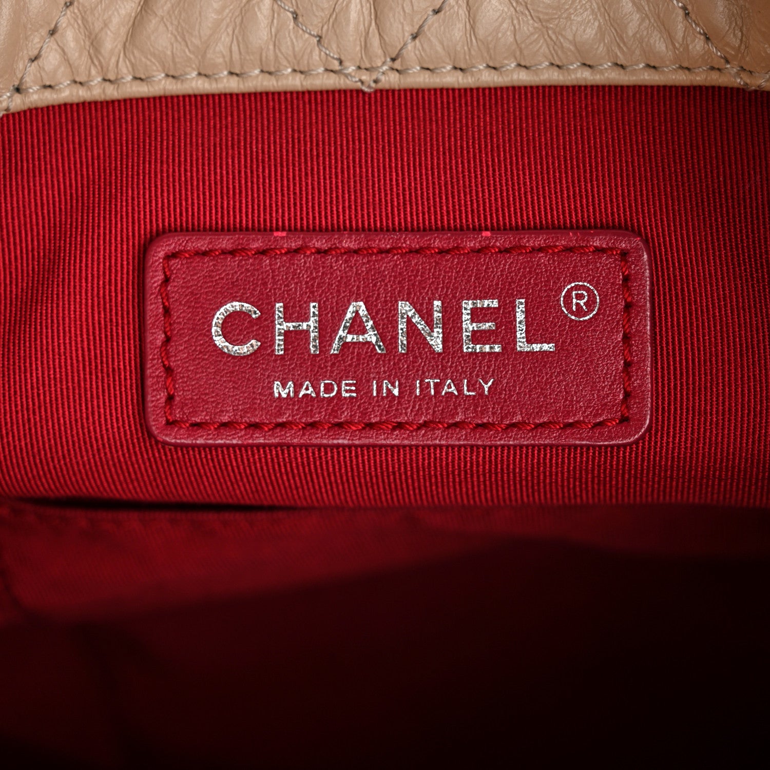 Chanel Aged Calfskin Quilted Gabrielle Backpack Beige Black 6 of 10