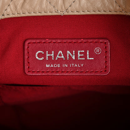 Chanel Aged Calfskin Quilted Gabrielle Backpack Beige Black 6 of 10