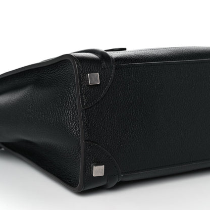 Celine Drummed Calfskin Micro Luggage Black 7 of 8