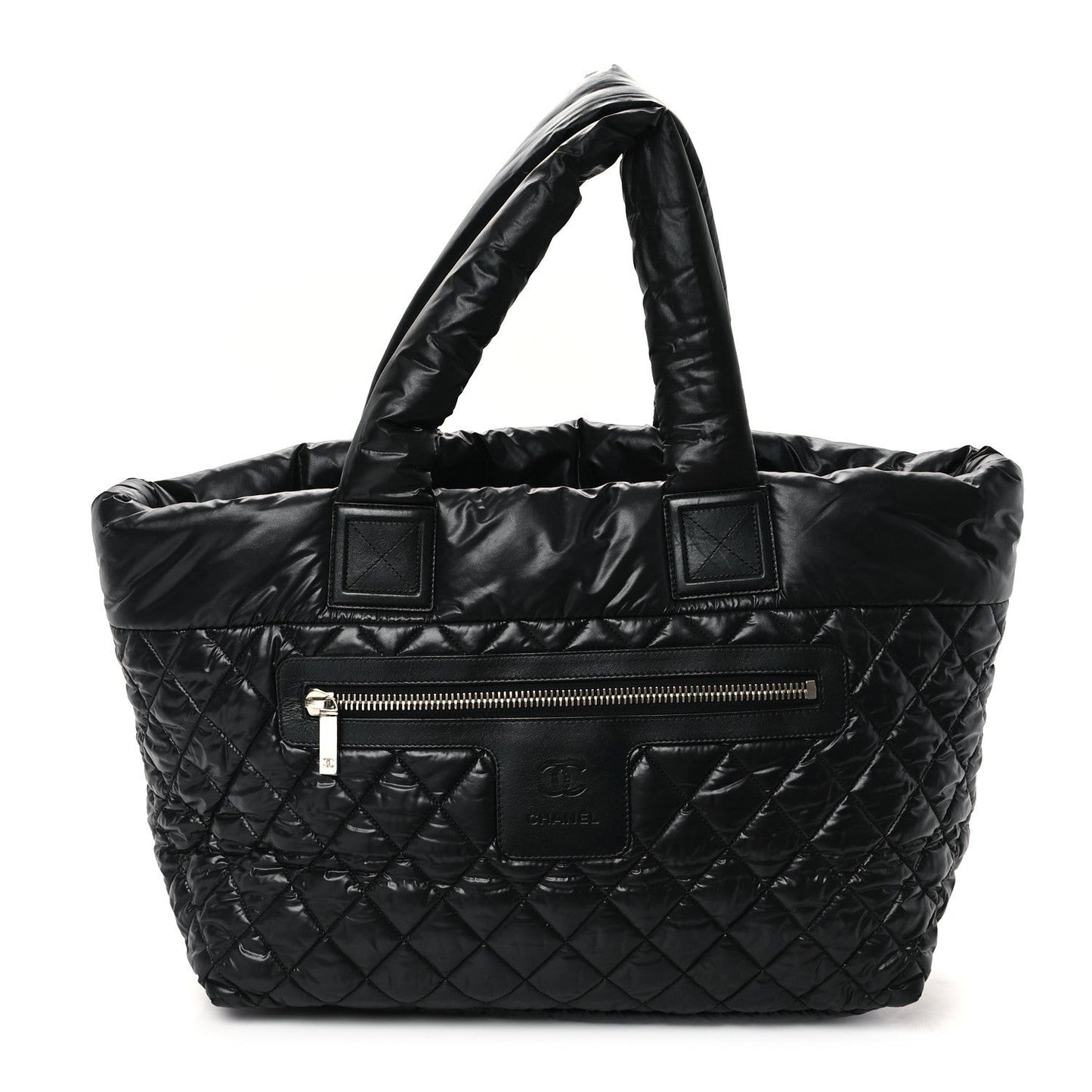 Nylon Quilted Large Coco Cocoon Tote Black