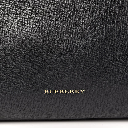 Burberry Grainy Calfskin House Check Medium Banner Tote Black 15 of 16