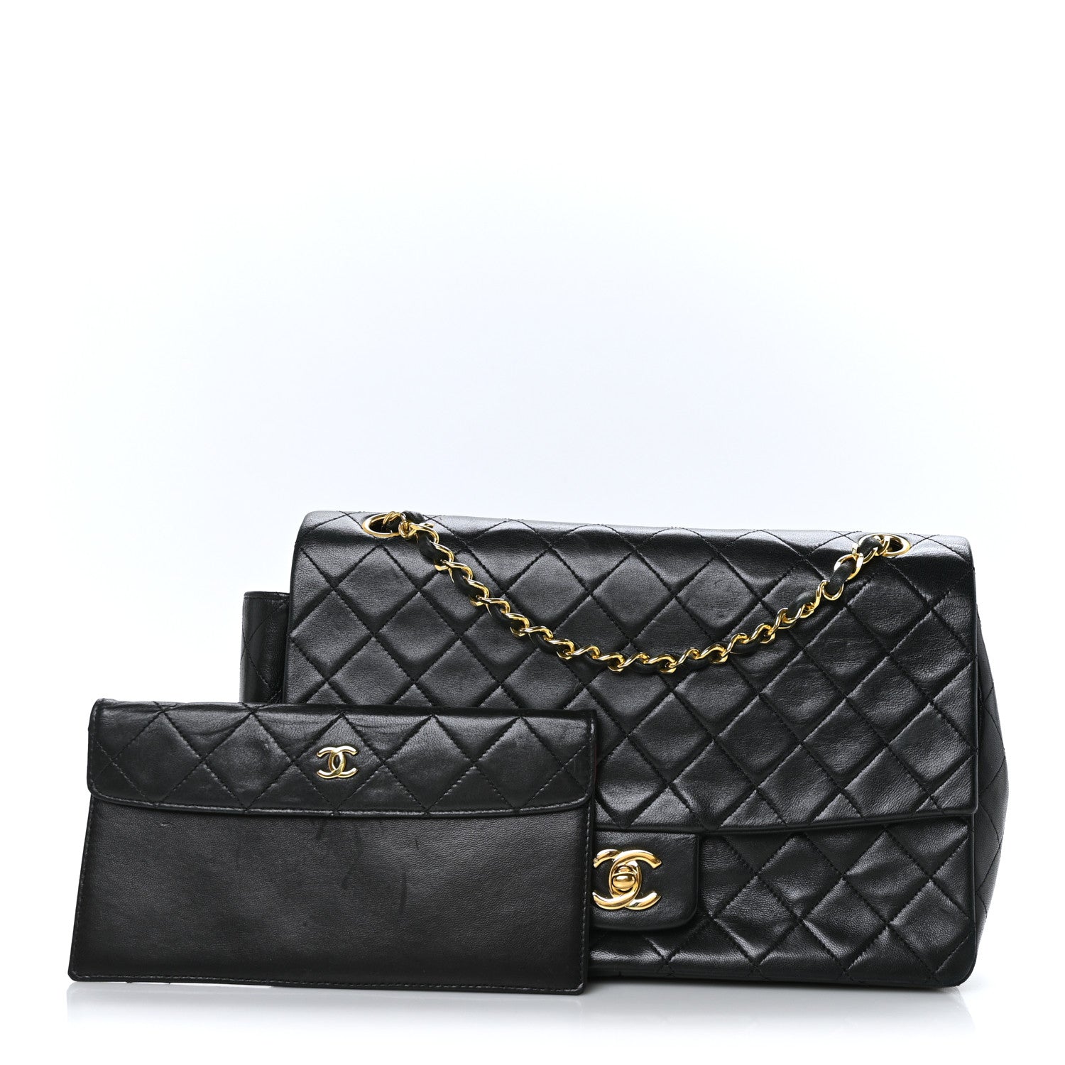 Chanel Lambskin Quilted XL Jumbo Single Flap Black 2 of 10