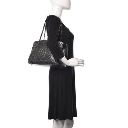 Chanel Metallic Caviar Quilted CC Tote Dark Silver 2 of 10