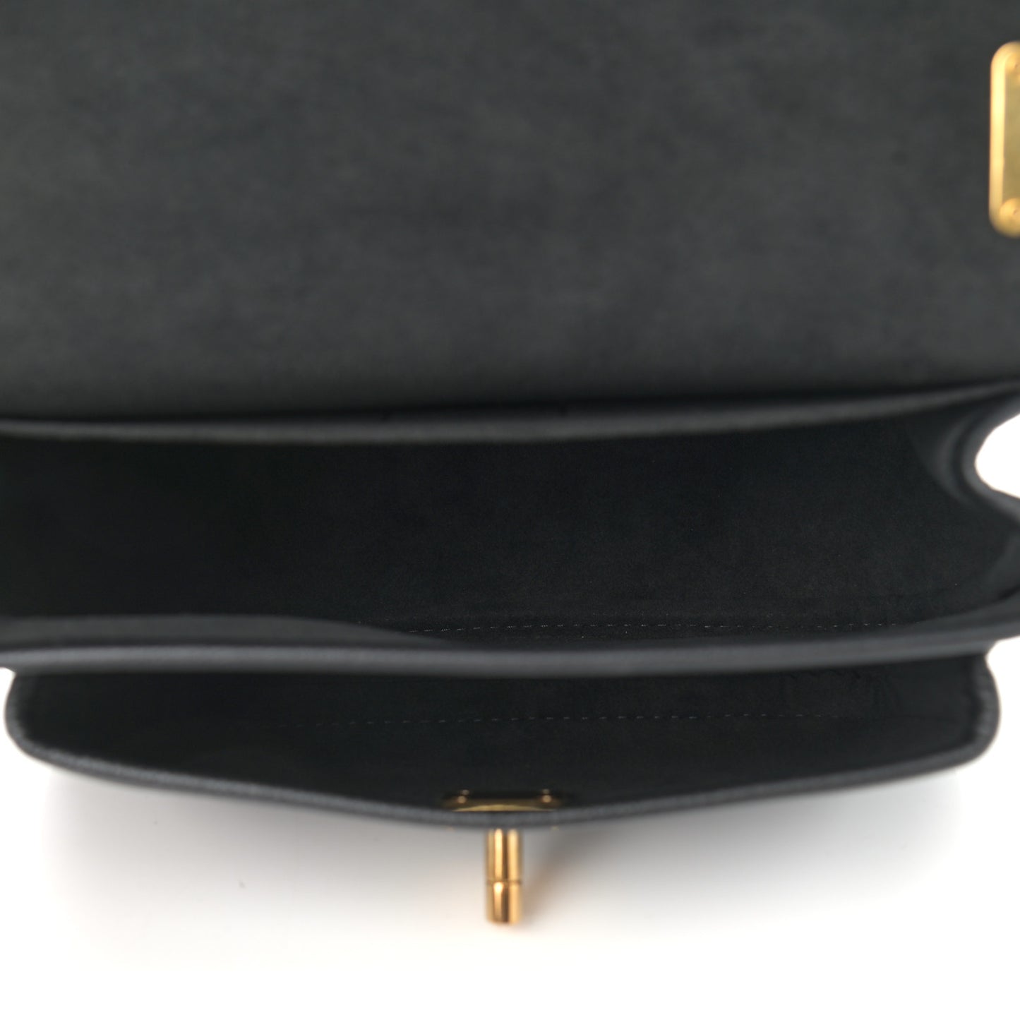 Grained Calfskin Lockme Chain Bag Black