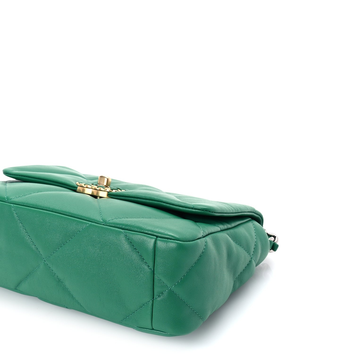 Chanel Lambskin Quilted Medium 19 Flap  Green 9 of 9
