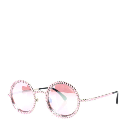 Chanel Metallic Pearl Round Sunglasses 71138 Pink 2 of 7