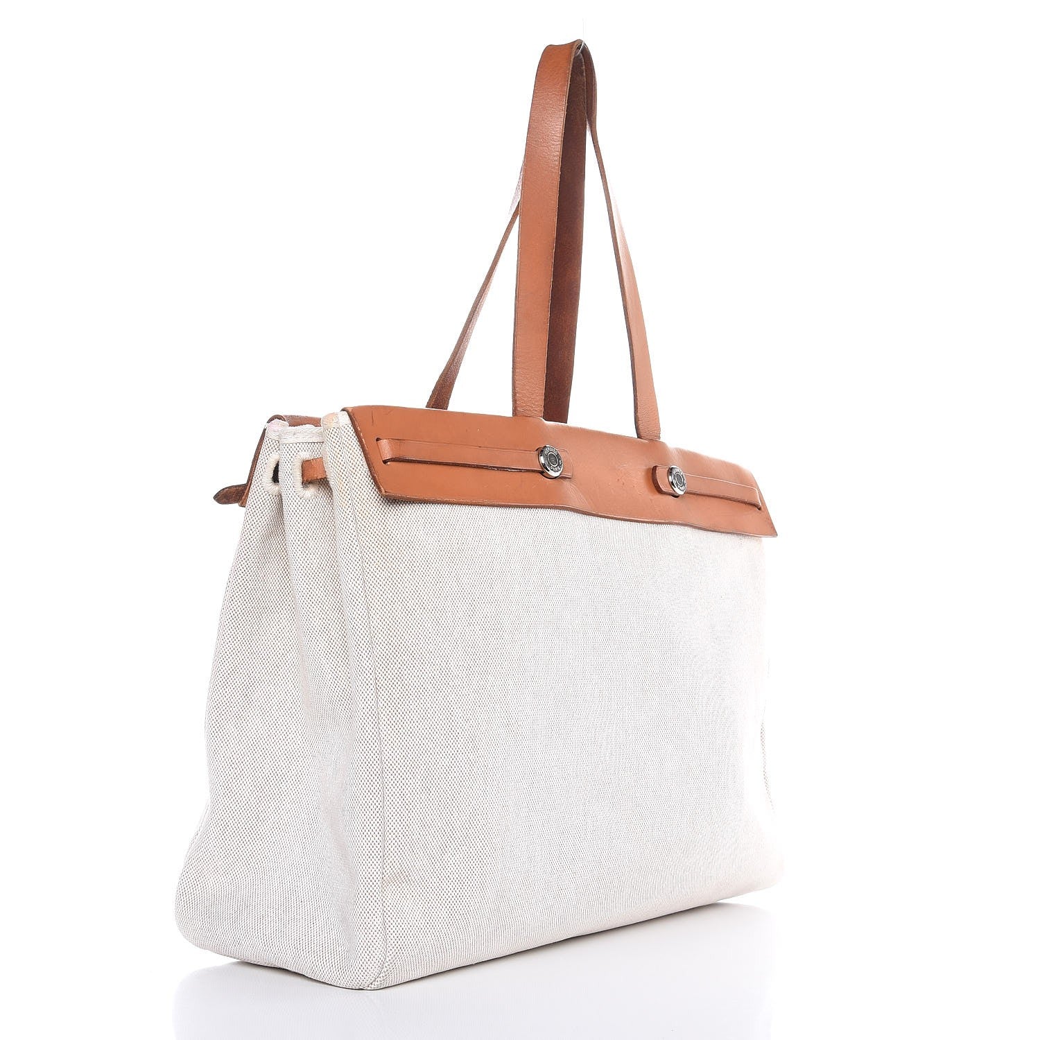 Hermes Toile Vache Hunter Herbag Cabas MM Natural 3 of 19