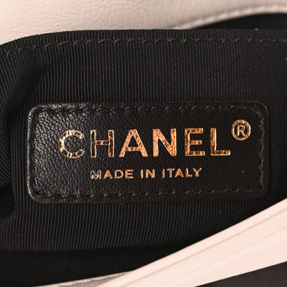 Chanel Lambskin Quilted Graphic Mini Flap Bag Black White 6 of 7
