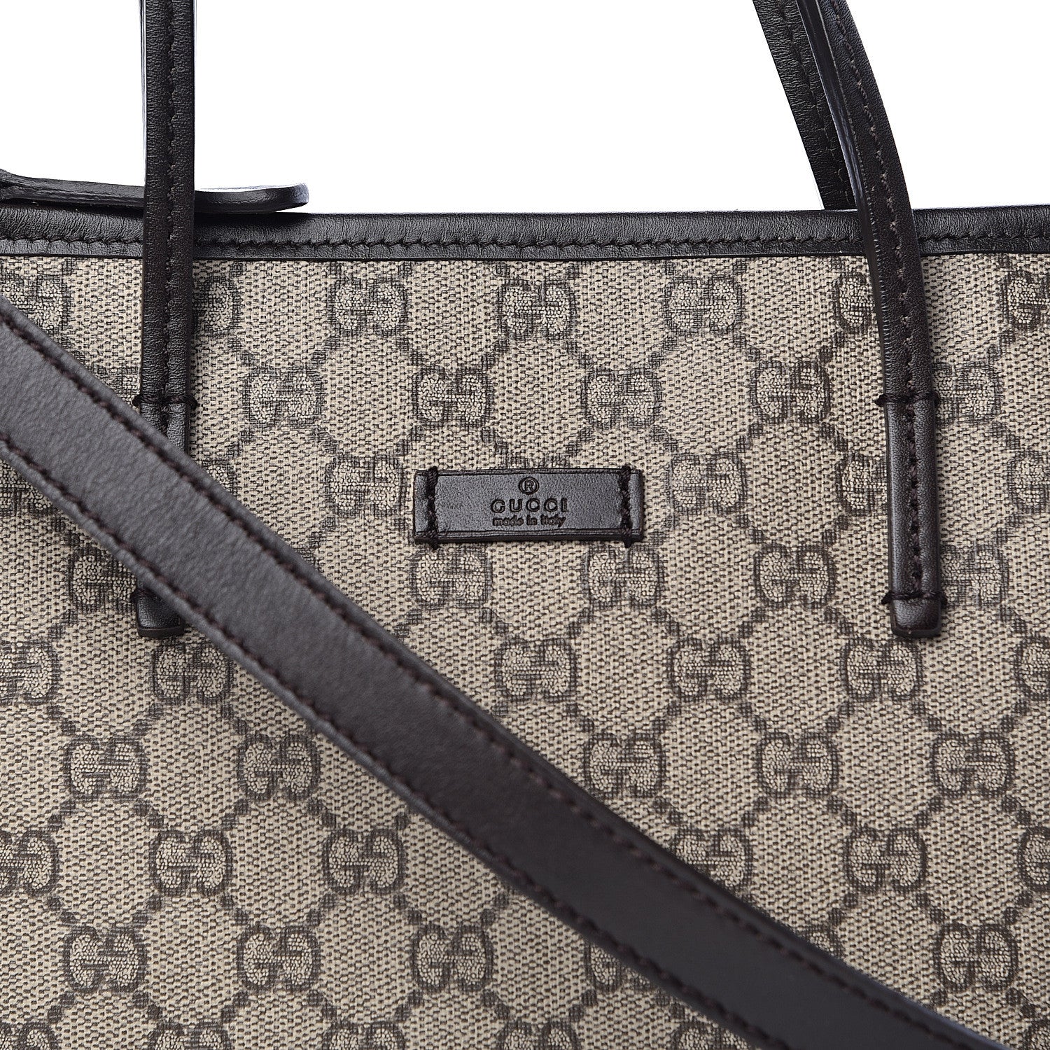 Gucci GG Supreme Monogram Small Zippered Tote Dark Brown 9 of 12