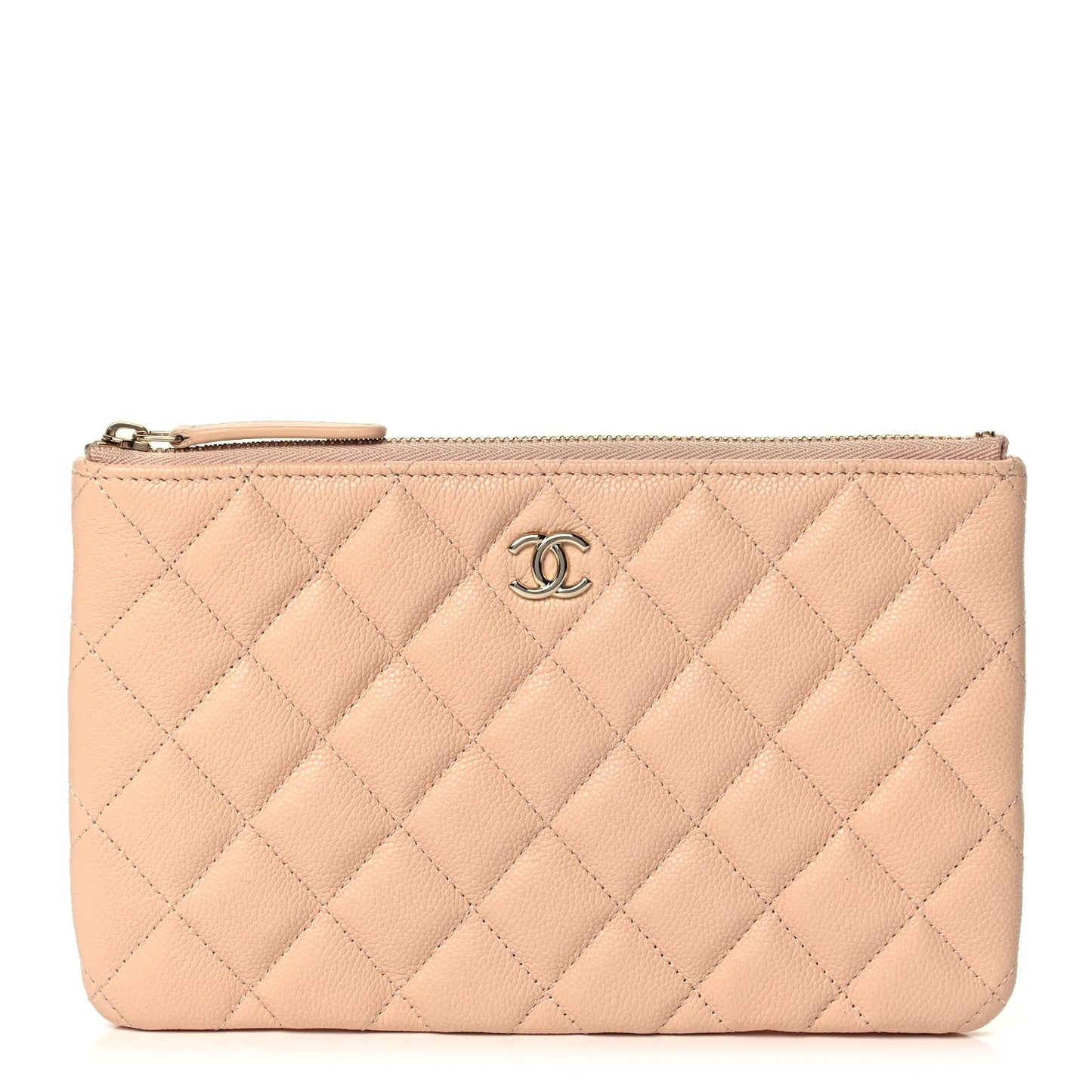 Caviar Quilted Cosmetic Case Beige