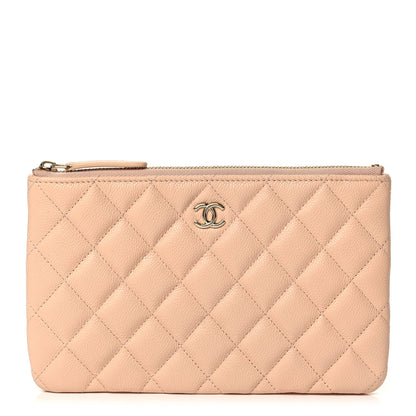 Chanel Caviar Quilted Cosmetic Case Beige 1 of 8