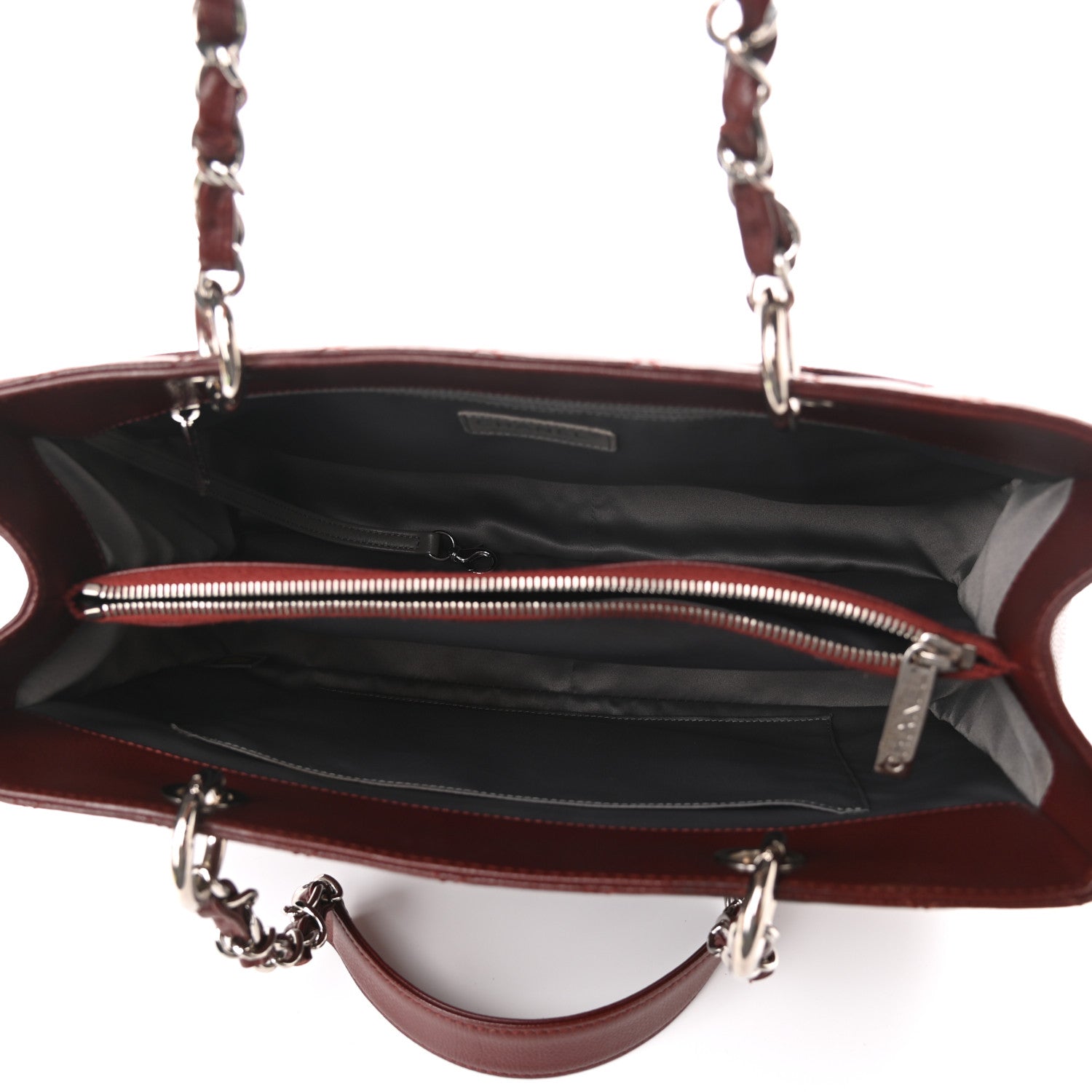 Chanel Caviar Quilted Grand Shopping Tote GST Dark Burgundy 5 of 10