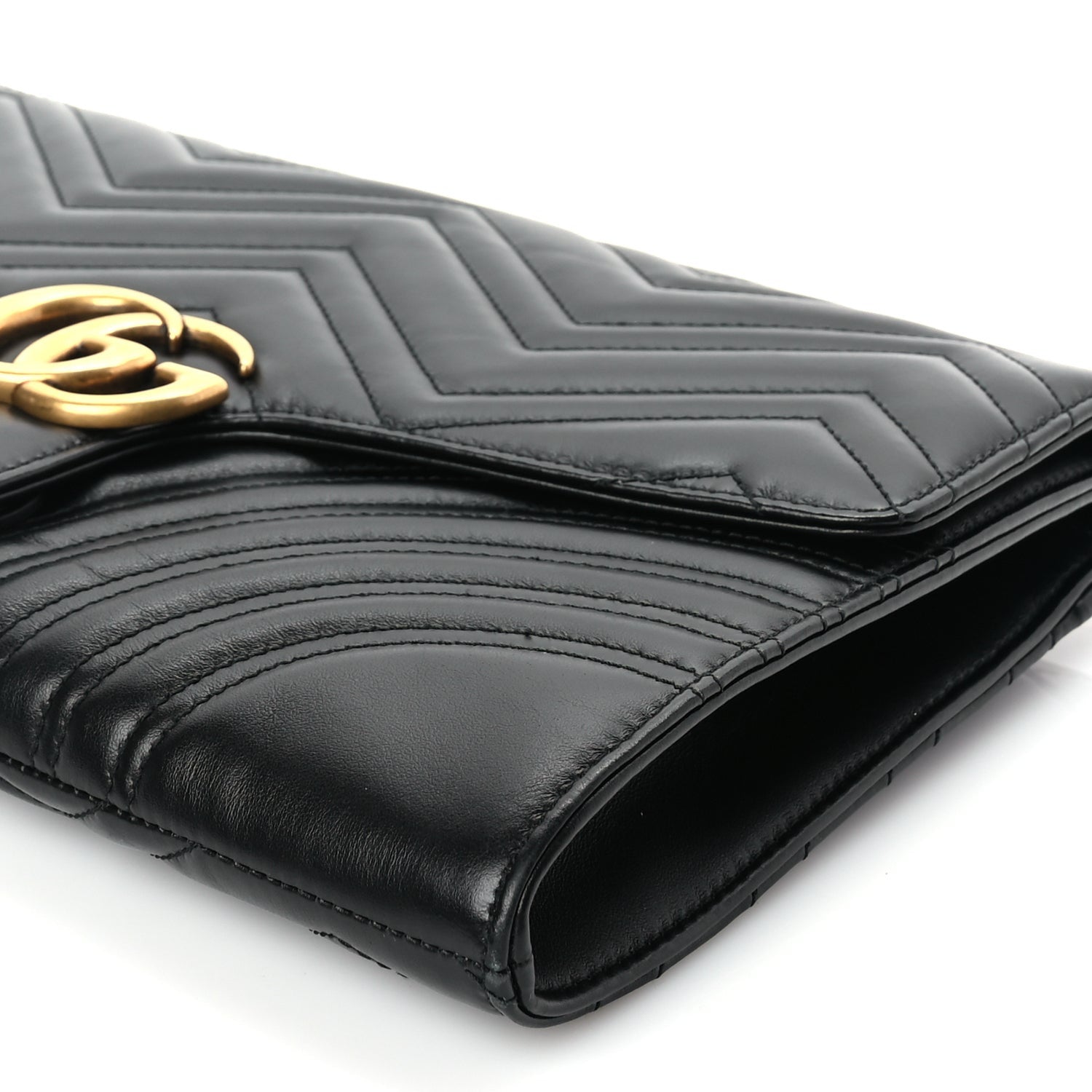 Gucci Calfskin Matelasse GG Marmont Clutch Black 9 of 10