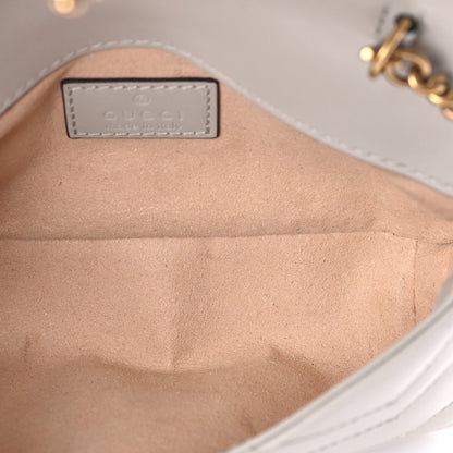 Gucci Calfskin Matelasse Super Mini GG Marmont Shoulder Bag Grey 4 of 8
