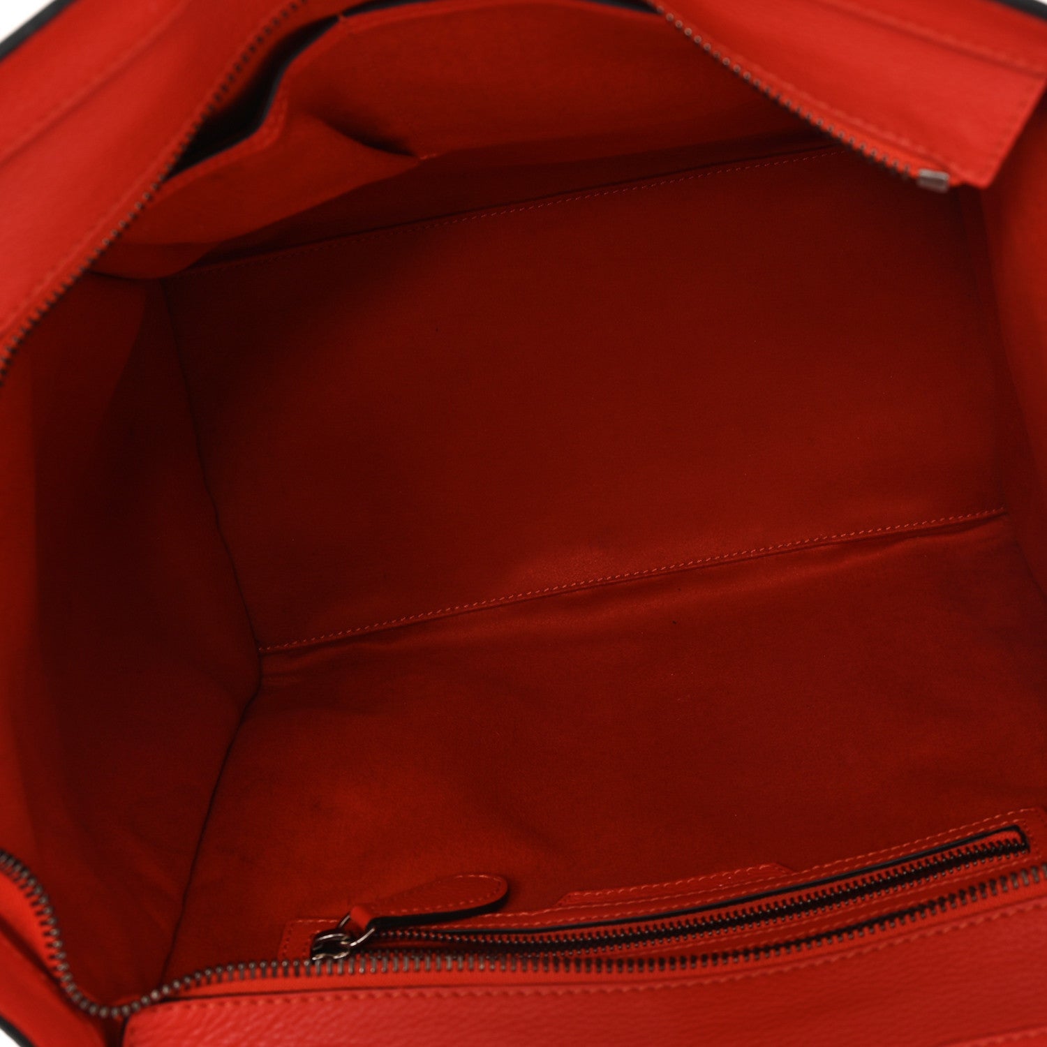 Celine Drummed Calfskin Mini Luggage Coquelicot 5 of 7
